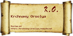 Krchnavy Orsolya névjegykártya